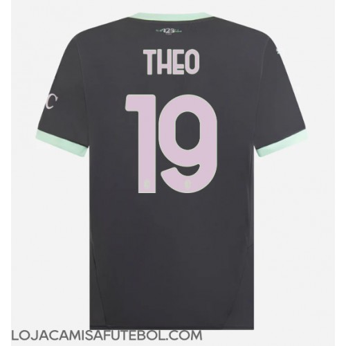 Camisa de Futebol AC Milan Theo Hernandez #19 Equipamento Alternativo 2024-25 Manga Curta